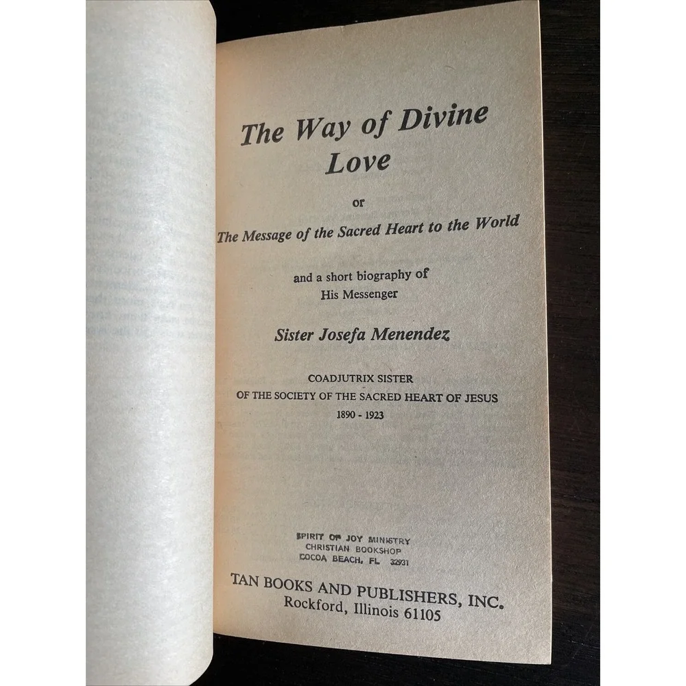 The Way of Divine Love Sr. Josefa Menendez 3rd Printing Pocketbook Edition 1984